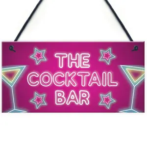 Red Ocean The Cocktail Bar Novelty Bar Signs And Plaques Home Bar Sign Novelty Gifts