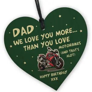 Red Ocean Funny Birthday Gift For Dad Biker Motorbike Sign Love You More Than Motorbikes Dad Gift From Daughter Son