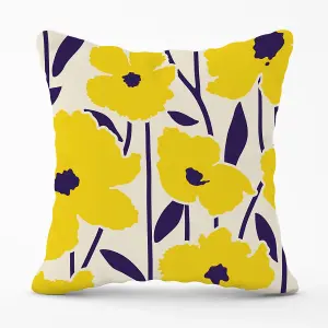 Vintage Tropical Flowers Outdoor Cushion 45cm x 45cm