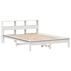 Berkfield Bed Frame without Mattress White 135x190 cm Double Solid Wood Pine