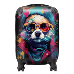 Multi Coloured Splashart Dog Suitcase - Small