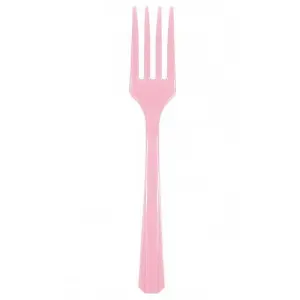 Plastic Party Fork (Pack of 10) Light Pink (One Size)