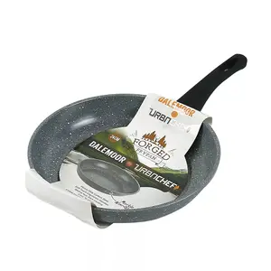 URBN-CHEF 24cm Grey Frying Pan Forged Carbon Steel Marble Nonstick Cookware