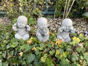 3 Small Monks Set Garden Ornaments