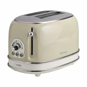 Ariete ARPK10 Vintage Retro Dome Kettle & Toaster Set, 1.7 Litre Kettle, 2 Slice Toaster, Beige