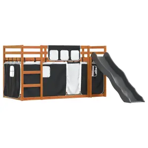 Berkfield Bunk Bed without Mattress with Slide White and Black 90x200 cm