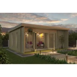 21 x 15 Ft Tongue and Groove Summer House Natural Wood