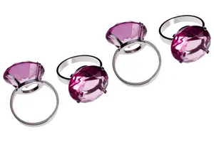 Versatile Set Of Four Purple Diamante Napking Rings, Elegant Rings For Dining Table, Durable Napkin Ring