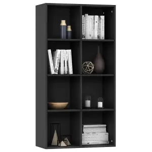 Berkfield Book Cabinet/Sideboard Black 66x30x130 cm Engineered Wood