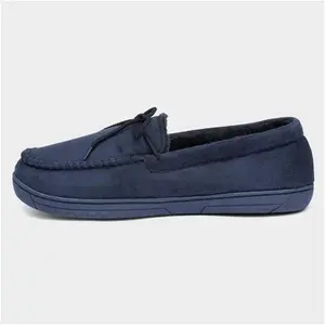 The Slipper Company Oscar Mens Navy Moccasin - Size 9 - Mens Slippers Moccasin