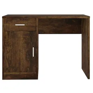 Berkfield Desk with Drawer&Cabinet Smoked Oak 100x40x73 cm Engineered Wood