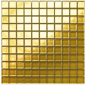 Glass mosaic on mesh for bathroom or kitchen 300mm x 300mm - Golden peaks