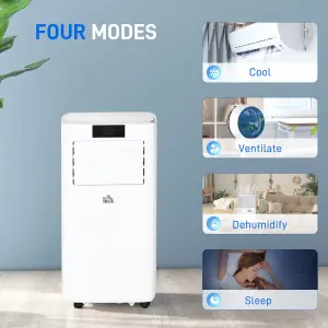 HOMCOM 10000 BTU Mobile Air Conditioner Indoor Portable AC Unit w/ RC, White