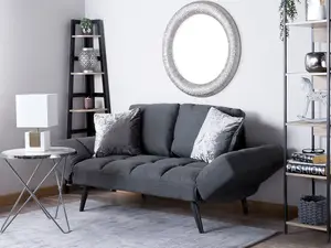 Beliani Glam Sofa Bed BREKKE Dark Grey