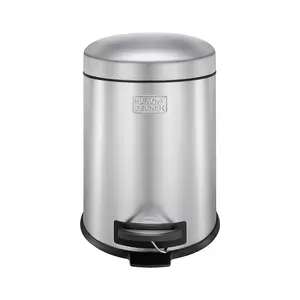 BLACK+DECKER 61329 5L Stainless Steel Dome Shaped Pedal Bin With Soft Close Lid