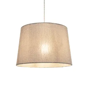 Inlight Petra Dark Grey Woven effect Slubby Light shade (D)30cm