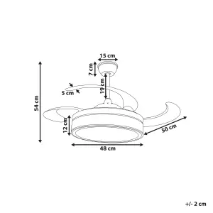 Retractable Blades Ceiling Fan with Light White FREMONT