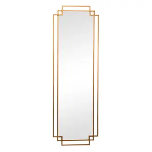 Melody Maison Copper Art Deco Wall Mirror 142cm x 47cm