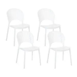 Set of 4 Garden Chairs OSTIA White