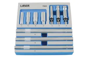 Laser Tools 7605 10pc Spark Plug Socket Set 3/8" Drive