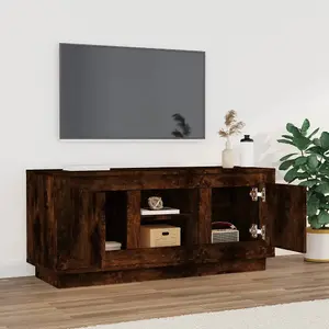 Berkfield TV Cabinet Smoked Oak 102x35x45 cm Engineered Wood