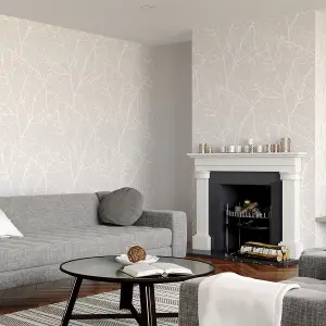 Superfresco Easy Innocence Floral Metallic Grey Wallpaper