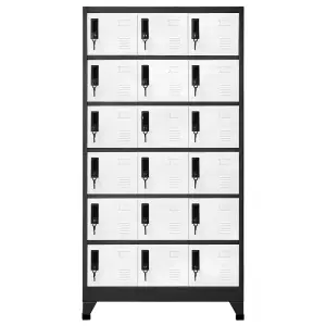 Berkfield Locker Cabinet Anthracite and White 90x40x180 cm Steel