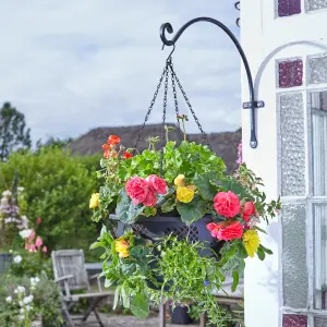 Smart Garden Black Round Plastic Hanging basket, 38.5cm