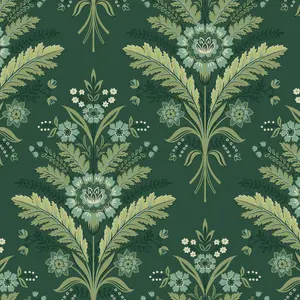 Galerie Mulberry Tree Green Floral Leaf Wallpaper Roll