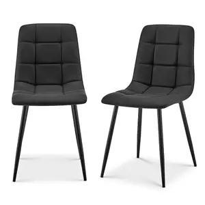 Zurich Black Faux Leather Dining Chair - Elegant Modern Design