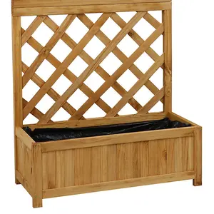 Woodside Aldburgh Wooden Garden Planter with Trellis