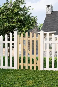 Entrance Freestanding Picket Fence Gate Ideal for Decks, Gardens, and Yards W 76cm H 120cm