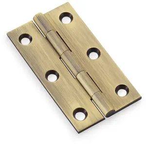 PAIR Solid Brass Cabinet Butt Hinge - 75mm - Antique Brass Premium Cupboard