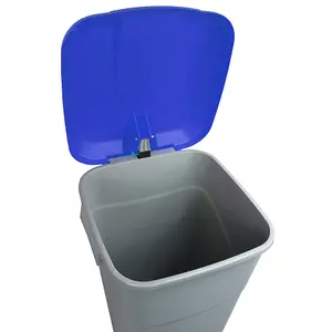 Pedal Operated Recycling Bin - 60 Litre - Blue Lid