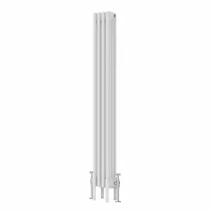 Right Radiators 1500x200 mm Vertical Traditional 4 Column Cast Iron Style Radiator White