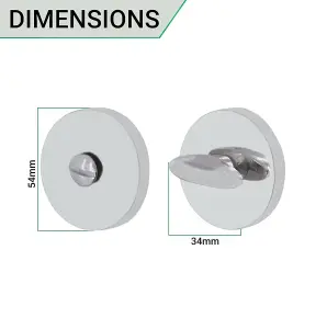 EAI Tubular Bathroom Deadbolt Kit - 64mm Case - 44mm Backset - Polished Stainless