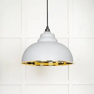 Smooth Brass Harborne Pendant in Flock