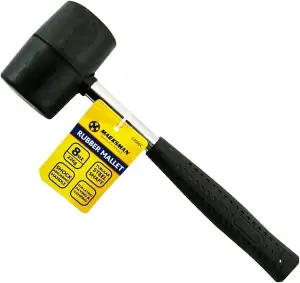 8 Oz Rubber Mallet Hammer Multi Purpose Steel Shaft Grip Handle Diy 226G