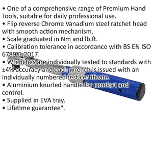 Precision Micrometer Torque Wrench - 3/8" Drive - Calibrated 5 to 25 Nm Range for Accurate Torque Settings