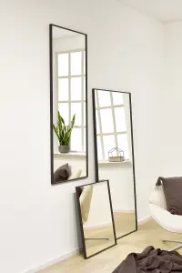 nielsen Arlott Aluminium Rectangular Wall Mirror, Matt Black, 50 x 150cm