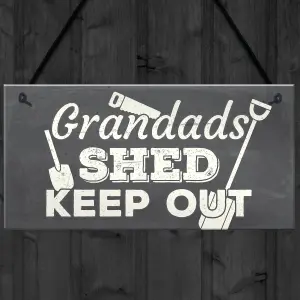 Red Ocean Grandads Shed Workshop Garage Hanging Garden Plaque Gifts For Grandad Dad Fathers Day