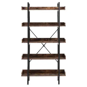 173cm H x 92cm W Rack 5 Shelf Shelving Unit Industrial Style Shelving Storage Unit with Metal Frame Display Rack