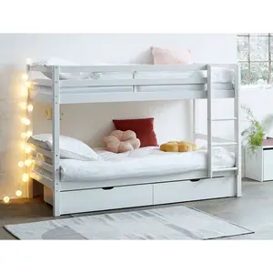  European Single (90 x 200cm) 2 Drawer Standard Bunk Bed