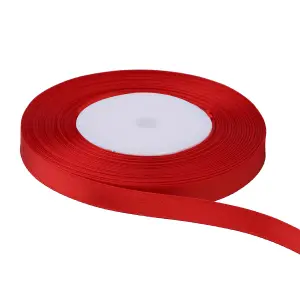 15mm Red Double Sided Satin Polyester Ribbon Roll, 25 metres