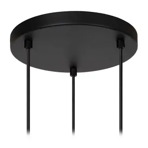 Lucide Evora Modern Pendant light 25cm - 3xGU10 - Black