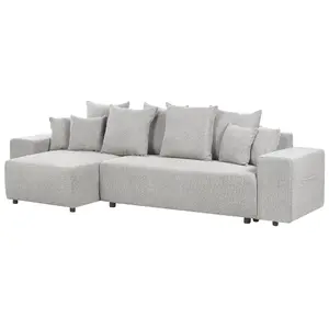 Corner Sofa LUSPA Light Grey Fabric Right Hand