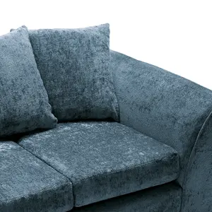 Harriet Crushed Chenille 2 Seater Sofa in  Dark Blue