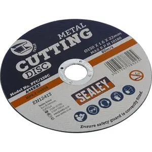 Heavy Duty 150mm Flat Metal Cutting Disc for Angle Grinders - 22mm Bore