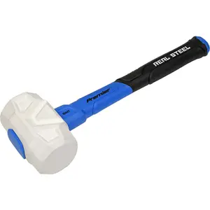 Durable 16oz Rubber Mallet with Fibreglass Shaft and Textured Grip for Precision Work