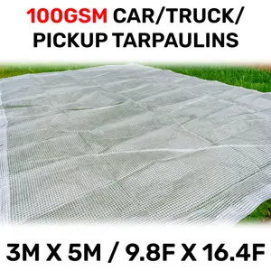 waterproof clear reinforced tarpaulin/builders tarp/camping ground sheet cover up (5m x 3m)